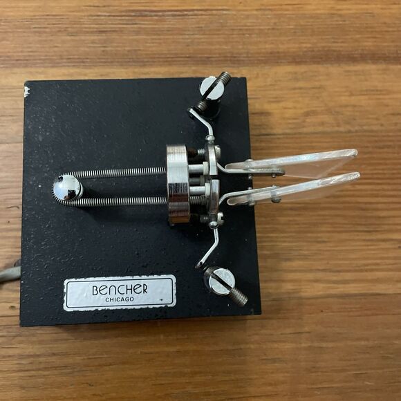 Bencher Ham Radio Morse Code CW Iambic Paddle Keyer Black Vintage TESTED - Picture 5 of 11